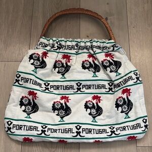 Portugal Themed White and Black Tote Bag